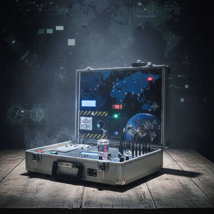 La valise de l'escape game ouverte